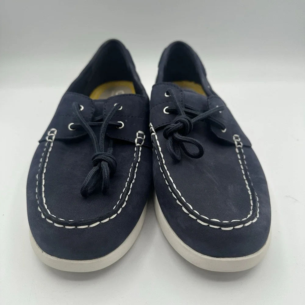 Cole Haan Grand Atlantic Boat Shoes Mens Sz 9 M Marine Navy Blue Lace Up‎ C36080